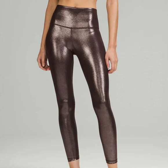 Lululemon Align High-Rise Pant 25" *Shine Radiate Foil Print French Press Size 8 - Picture 2 of 12